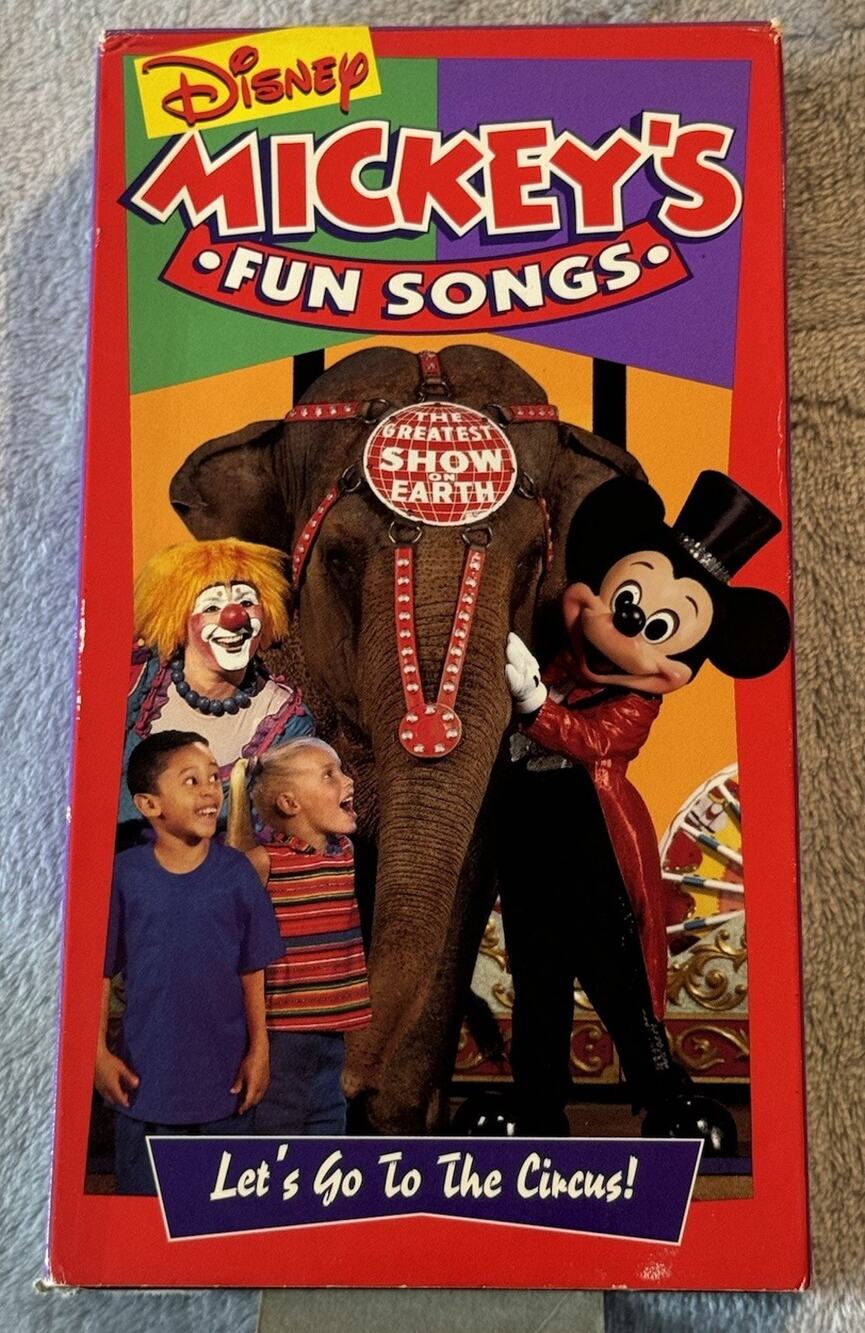 Disney Mickey Fun Songs Let’s Go to the Circus VHS 1994 Sing Along Minnie Donald